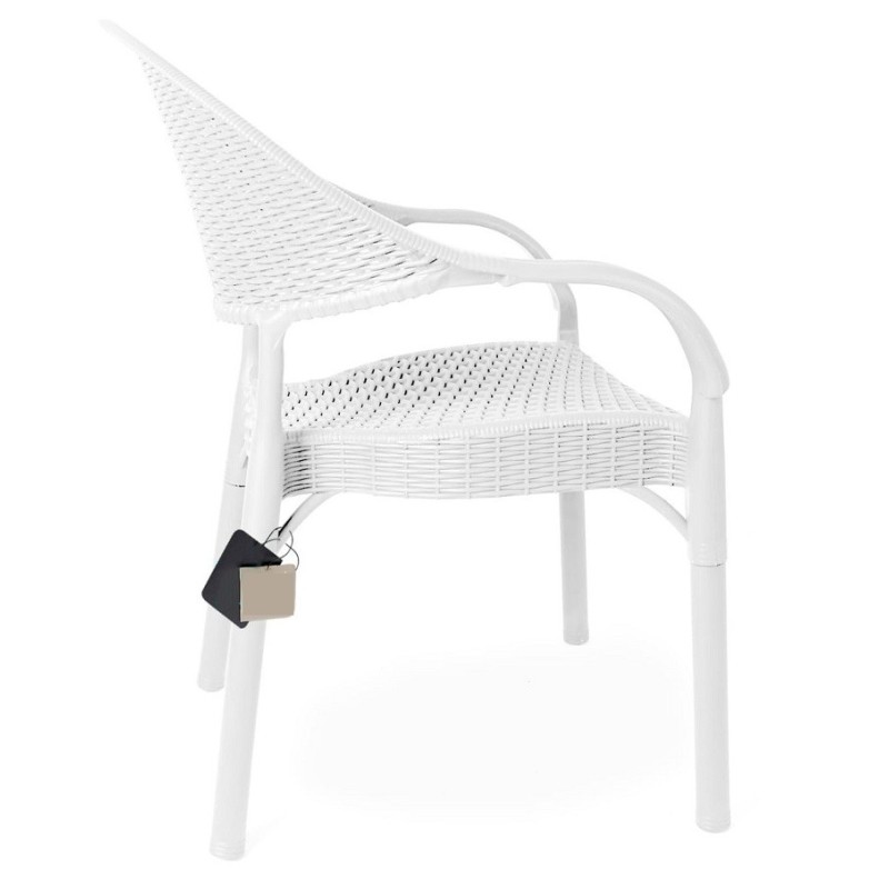 Sillón TORREMOLINOS, apilable, patas metálicas, polipropileno blanco-1