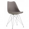 BELLA (SU) chair, chromed, polypropylene and cushion in dark grey color