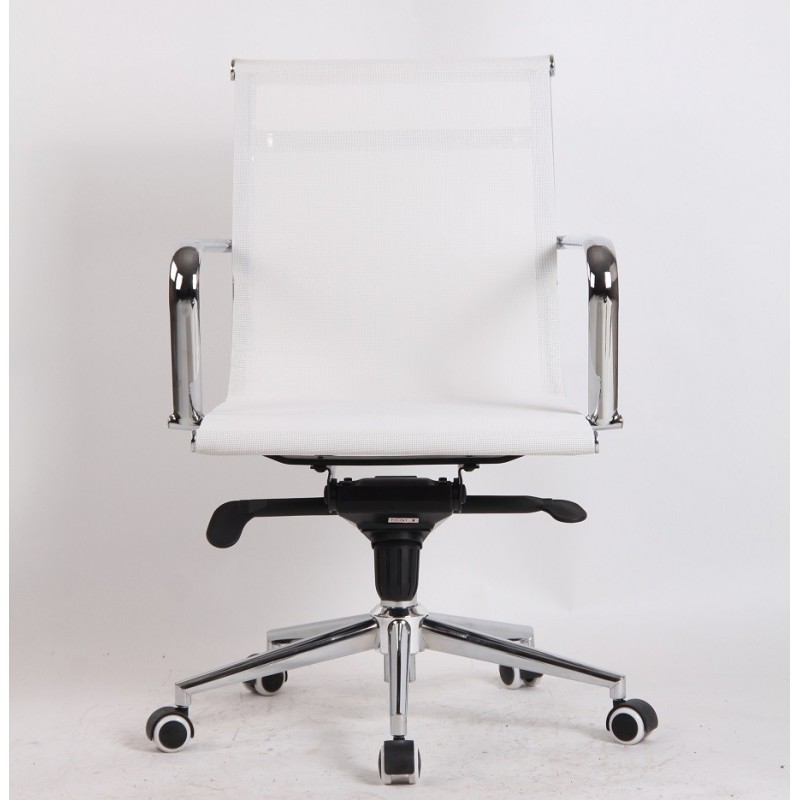 Sillón de oficina MAX NEW, giratorio, malla blanca-0