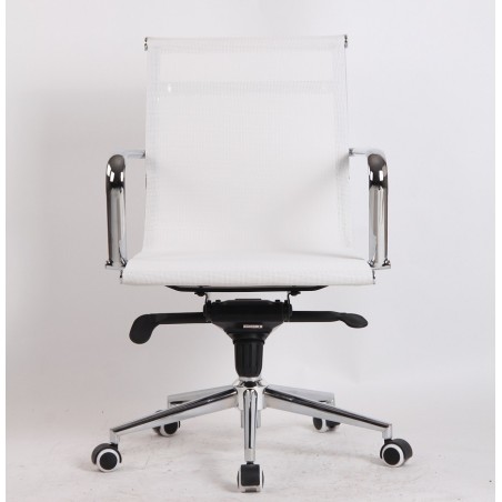 Sillón de oficina MAX NEW, giratorio, malla blanca-0