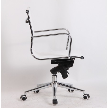Sillón de oficina MAX NEW, giratorio, malla blanca-1