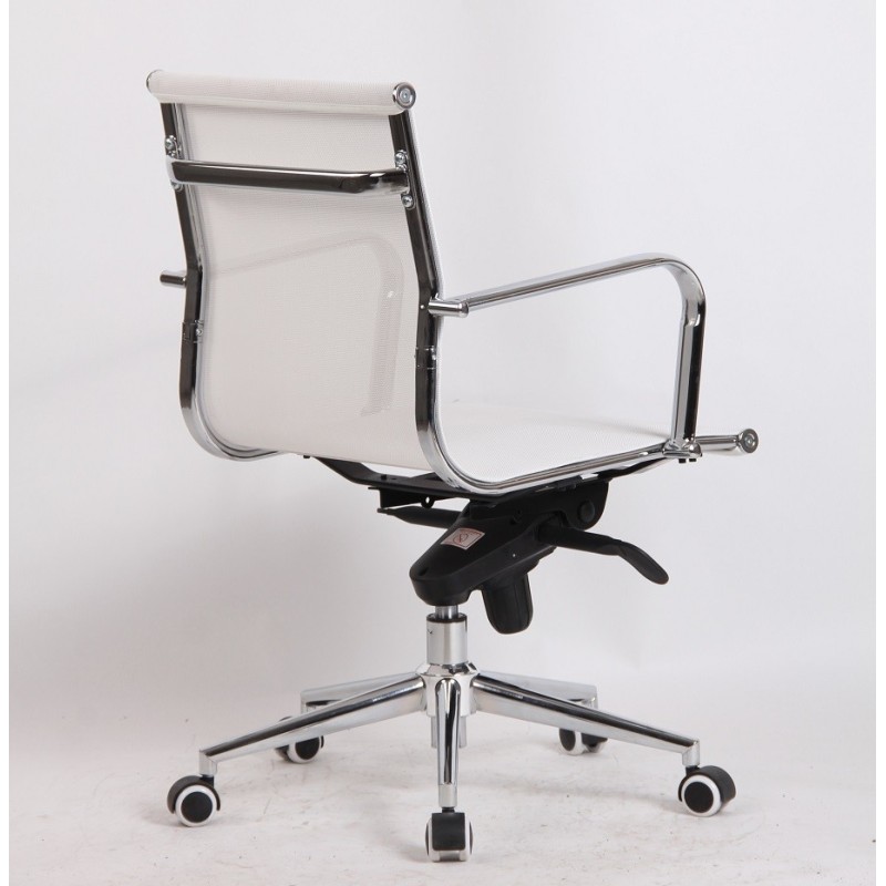 Sillón de oficina MAX NEW, giratorio, malla blanca-2