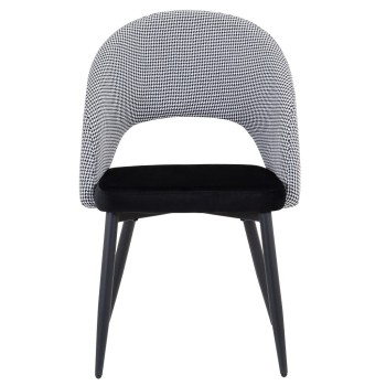 Silla CLEO, metal, tapizado pata de gallo con negro 2