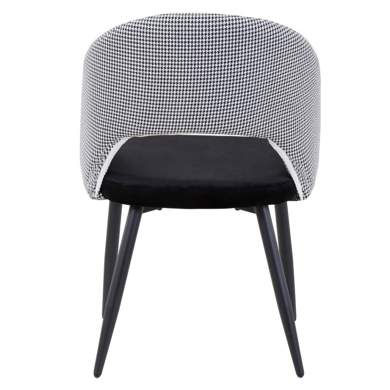 Silla CLEO, metal, tapizado pata de gallo con negro-1