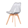 Silla TORRE 4P, madera, transparente, cojín estampado moderno