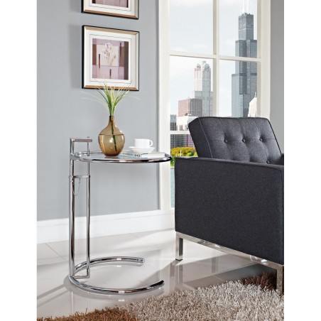 Mesa EG NEW, regulable, acero inoxidable y cristal, 50 cms de diámetro-1