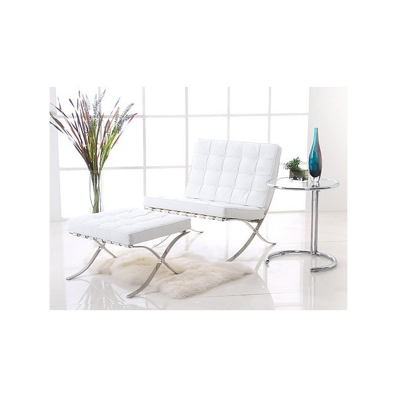 Mesa EG NEW, regulable, acero inoxidable y cristal, 50 cms de diámetro-2