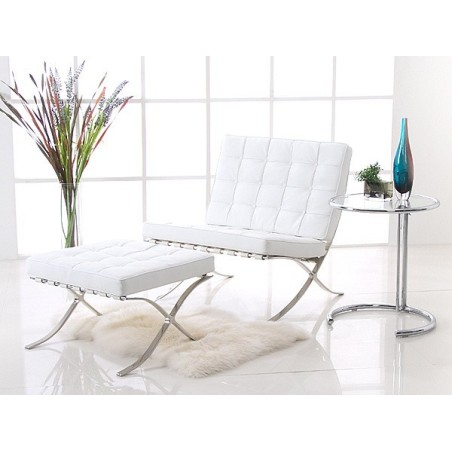Mesa EG NEW, regulable, acero inoxidable y cristal, 50 cms de diámetro-2