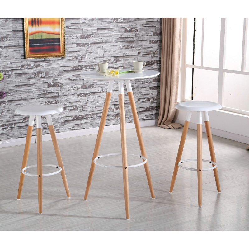 Mesa alta OTILIA NEW, madera, tapa blanca de 60 cms-1
