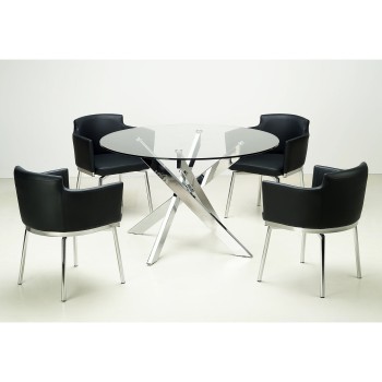 Mesa CHANTAL 100, cromada, cristal, 100 cms diámetro 2