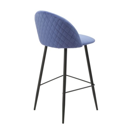 Taburete MAGDA, metal, tapizado velvet azul-1