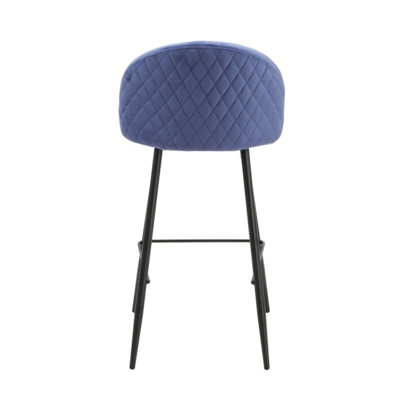 Taburete MAGDA, metal, tapizado velvet azul-2