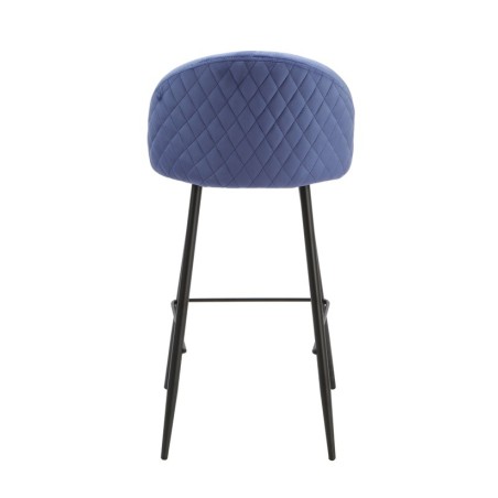 Taburete MAGDA, metal, tapizado velvet azul-2