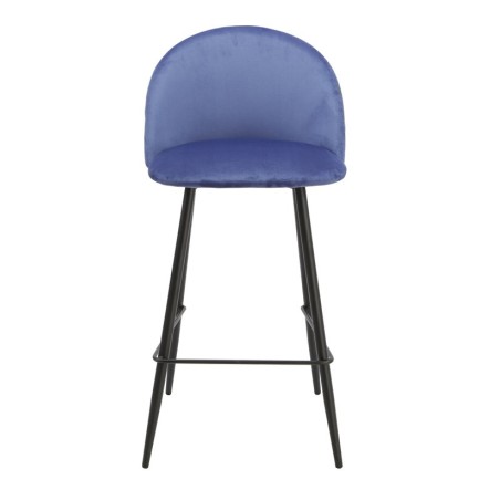 Taburete MAGDA, metal, tapizado velvet azul-3