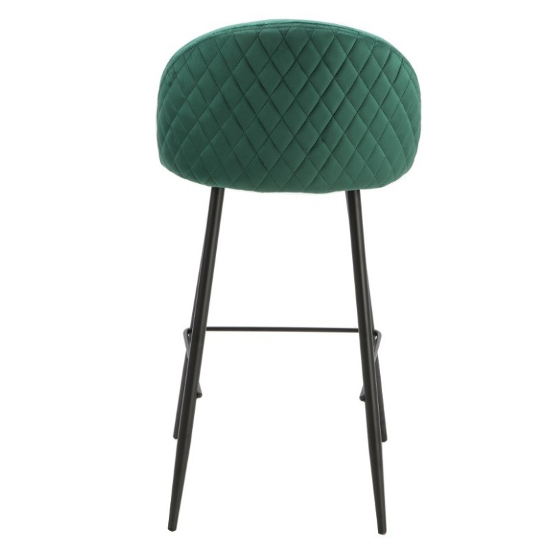 Taburete MAGDA, metal, tapizado velvet verde-1