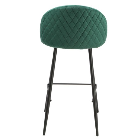 Taburete MAGDA, metal, tapizado velvet verde-1