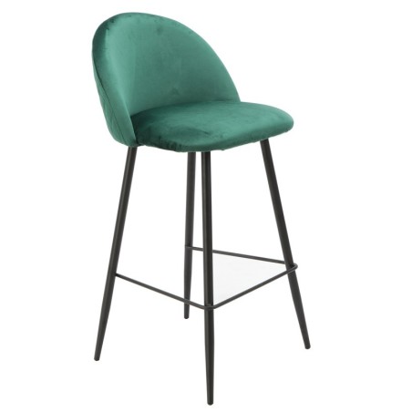 Taburete MAGDA, metal, tapizado velvet verde-2