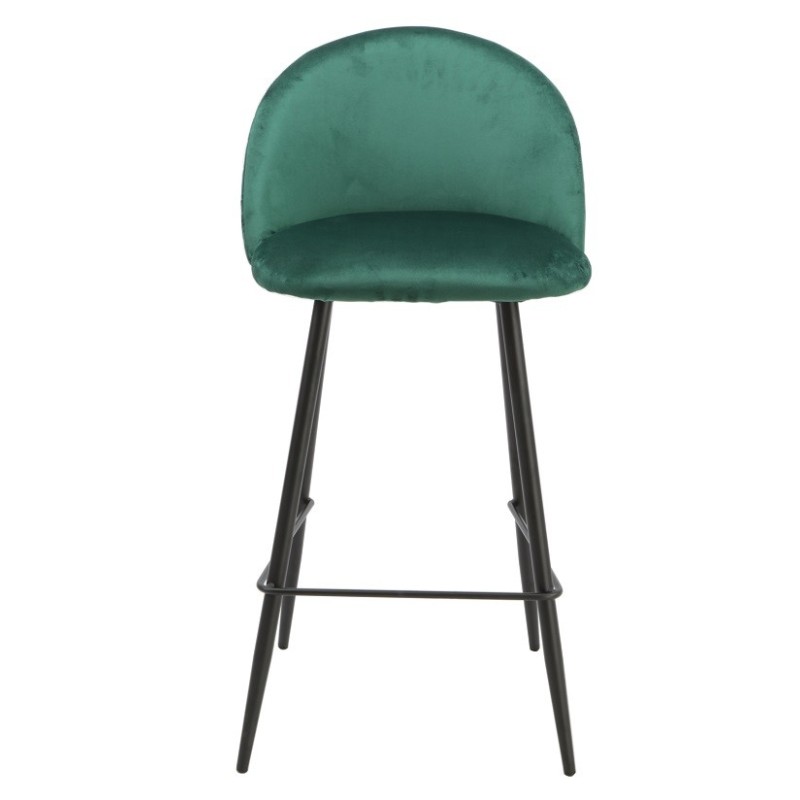 Taburete MAGDA, metal, tapizado velvet verde-3