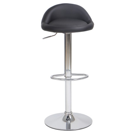 Taburete ALIVERI, cromado, similpiel negra-0