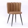 Silla RAMSÉS, metal, tapizado similpiel marrón claro
