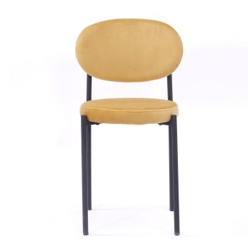 Silla KEOPS, metal, tapizado velvet amarillo 2