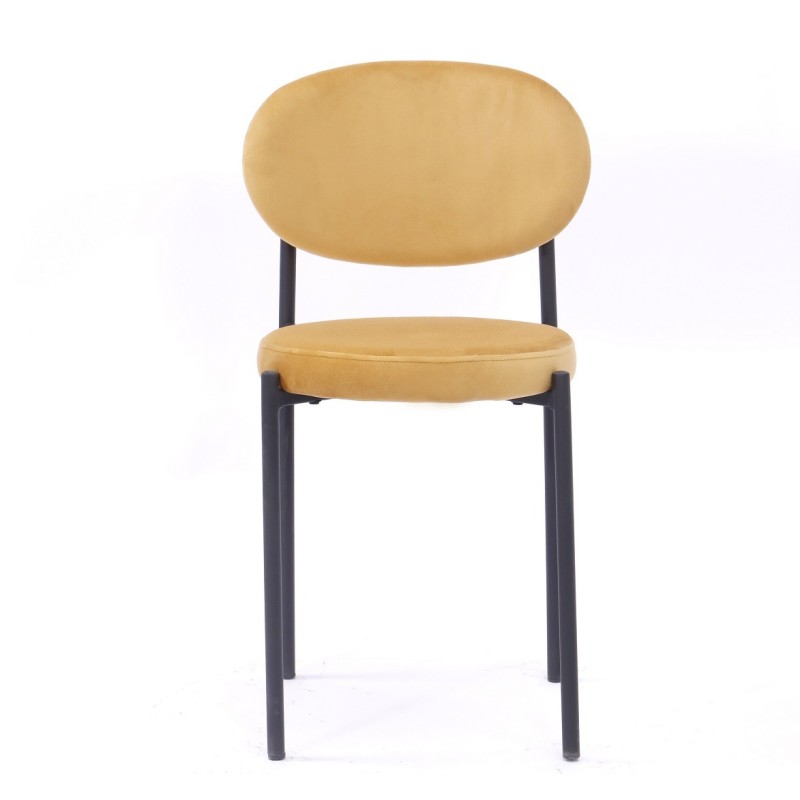 Silla KEOPS, metal, tapizado velvet amarillo-0