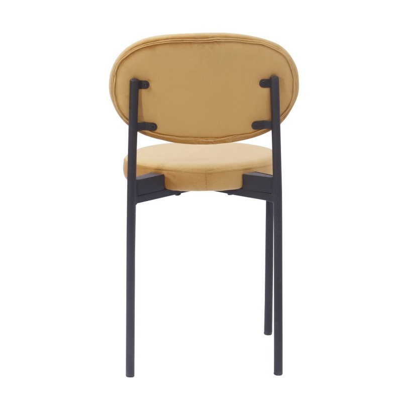 Silla KEOPS, metal, tapizado velvet amarillo-1