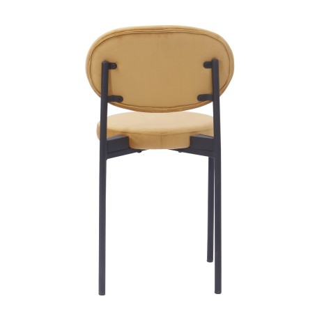 Silla KEOPS, metal, tapizado velvet amarillo-1