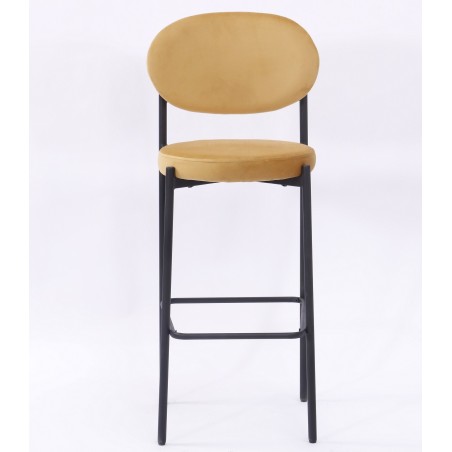 Taburete KEOPS, metal, tapizado velvet amarillo-0