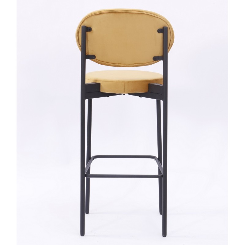 Taburete KEOPS, metal, tapizado velvet amarillo-1