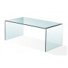 CHEVAL (SU) table, low, curved glass, 100x48 cms