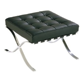 Ottoman BARNA (T), acero inoxidable, piel top negra 2