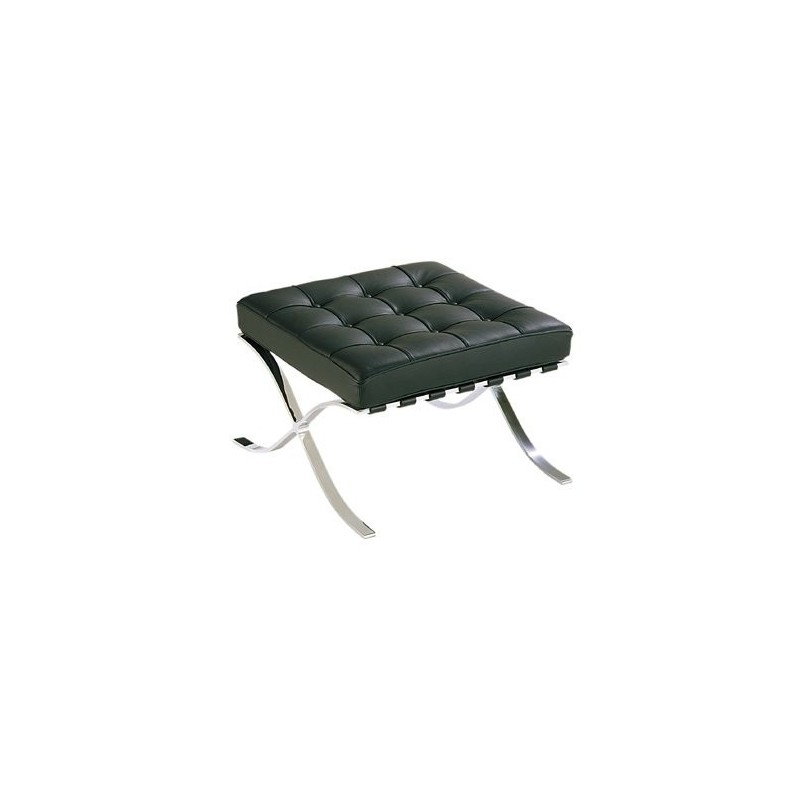 Ottoman BARNA (T), acero inoxidable, piel top negra-0