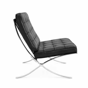 Silla BARNA (T), diseño, acero inoxidable, similpiel negra 2