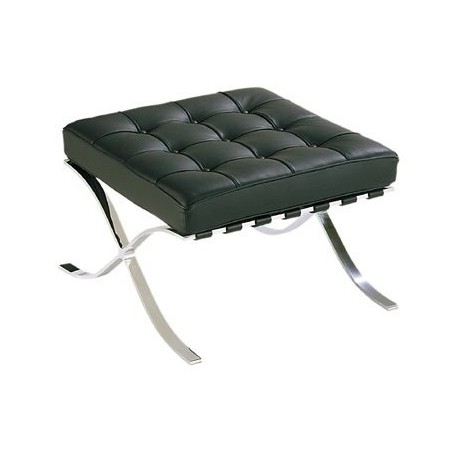 Ottoman BARNA (T), acero inoxidable, similpiel negra-0