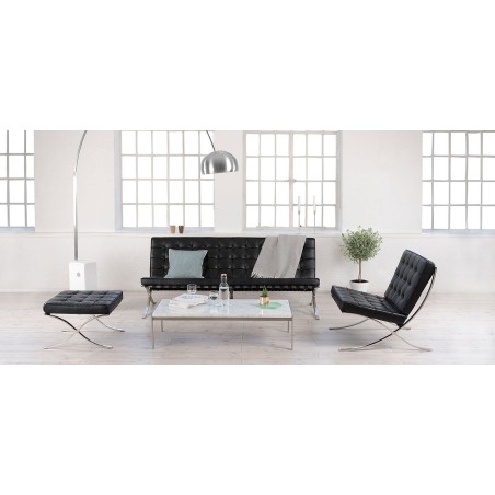 Ottoman BARNA (T), acero inoxidable, similpiel negra-1