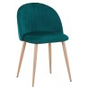Silla VELVET NEW, patas metálicas, terciopelo verde 56