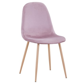 Silla EPOQUE NEW, patas metálicas, terciopelo rosa 25