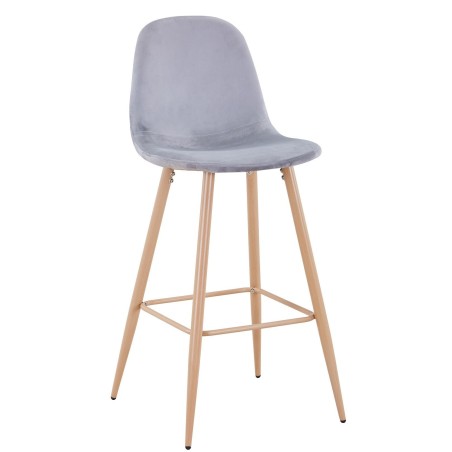 Taburete EPOQUE NEW, patas metálicas, terciopelo gris 19