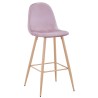 Taburete EPOQUE NEW, patas metálicas, terciopelo rosa 25