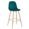 Taburete EPOQUE NEW, patas metálicas, terciopelo verde 56