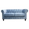 CHESTER PREMIUM sofa, 2 seater, upholstered in dusky blue velvet