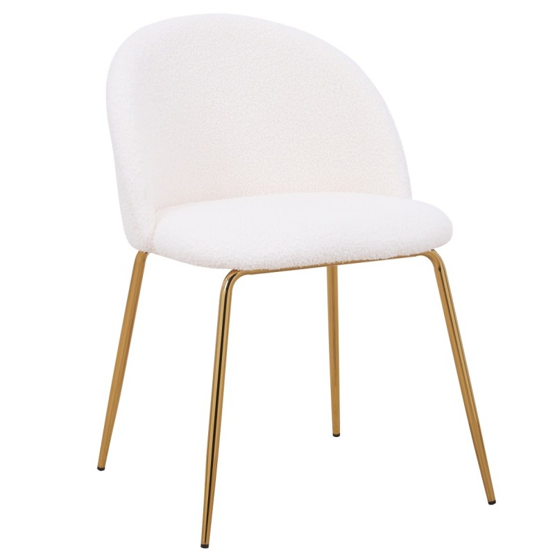 Silla TEDDY, patas doradas, tapizado lana