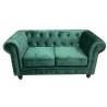 CHESTER PREMIUM sofa, 2 seater, upholstered in emerald velvet