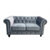 CHESTER PREMIUM sofa, 2 seater, upholstered in grey velvet