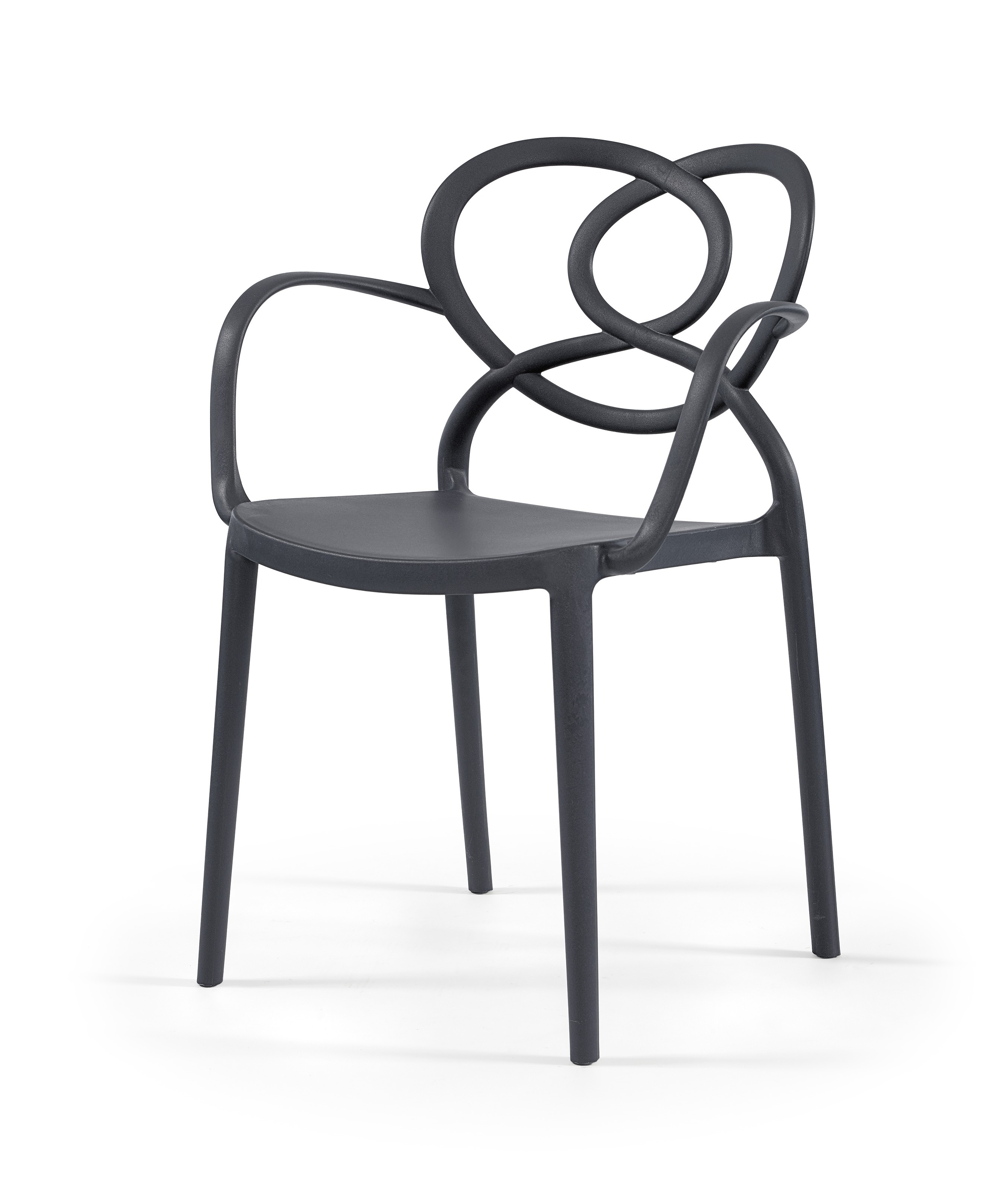 Sillón LOVE, apilable,  polipropileno antracita