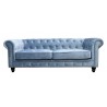 CHESTER PREMIUM sofa, 3 seater, upholstered in dusky blue velvet