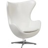 Sillón EG, tapizado similpiel blanca