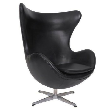 Sillón EG, tapizado similpiel negra