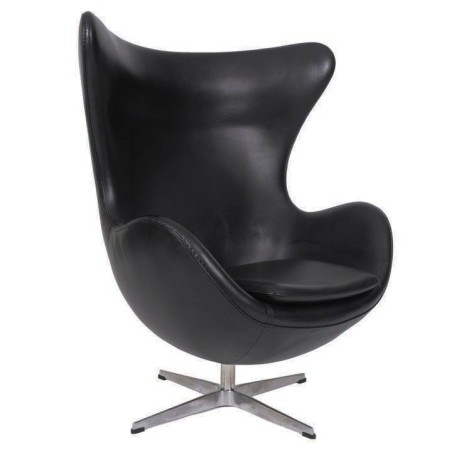Sillón EG, tapizado similpiel negra